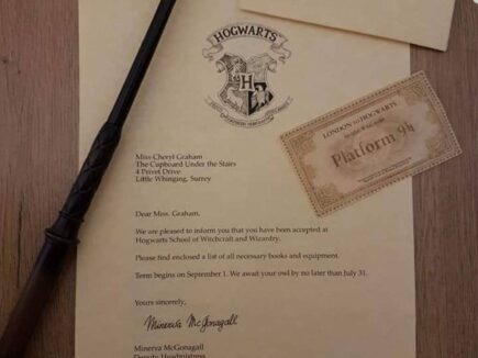 Personalised Hogwarts Acceptance Letter with Ticket and Wax Seal