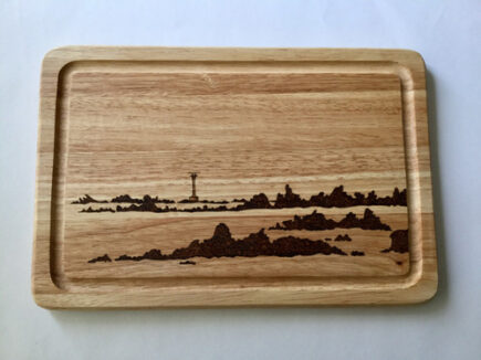 Western Rocks & Bishop Rock Lighthouse Rectangle Cheeseboard - Made On St Agnes